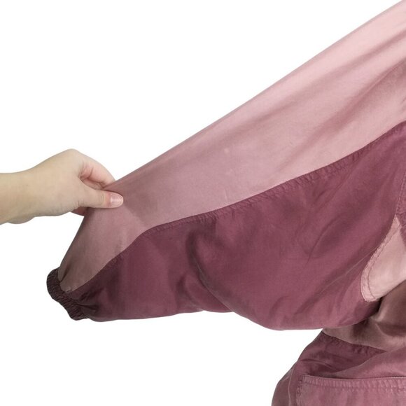 Vintage 100% Silk Exchange Pink Full Zip Windbreaker Jacket Size M Mauve Granny - Picture 4 of 11